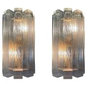 Monumental Italian Wall Lamps attributed to Venini, Italy, 1970s, Set of 2