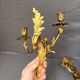 Antique Pair of Wall Sconces Candle Holders Louis XV Rococo Gilt Bronze