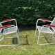 Vintage chair in steel wire on sled base, 1970s