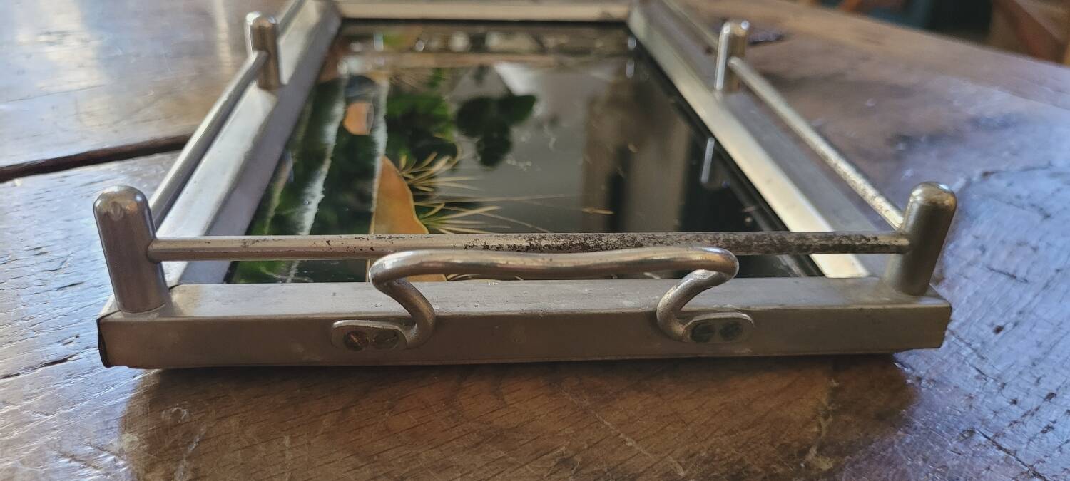 30s painted glass tray