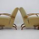 1940s Pair of Art Deco Armchairs in Walnut, Czechoslovakia