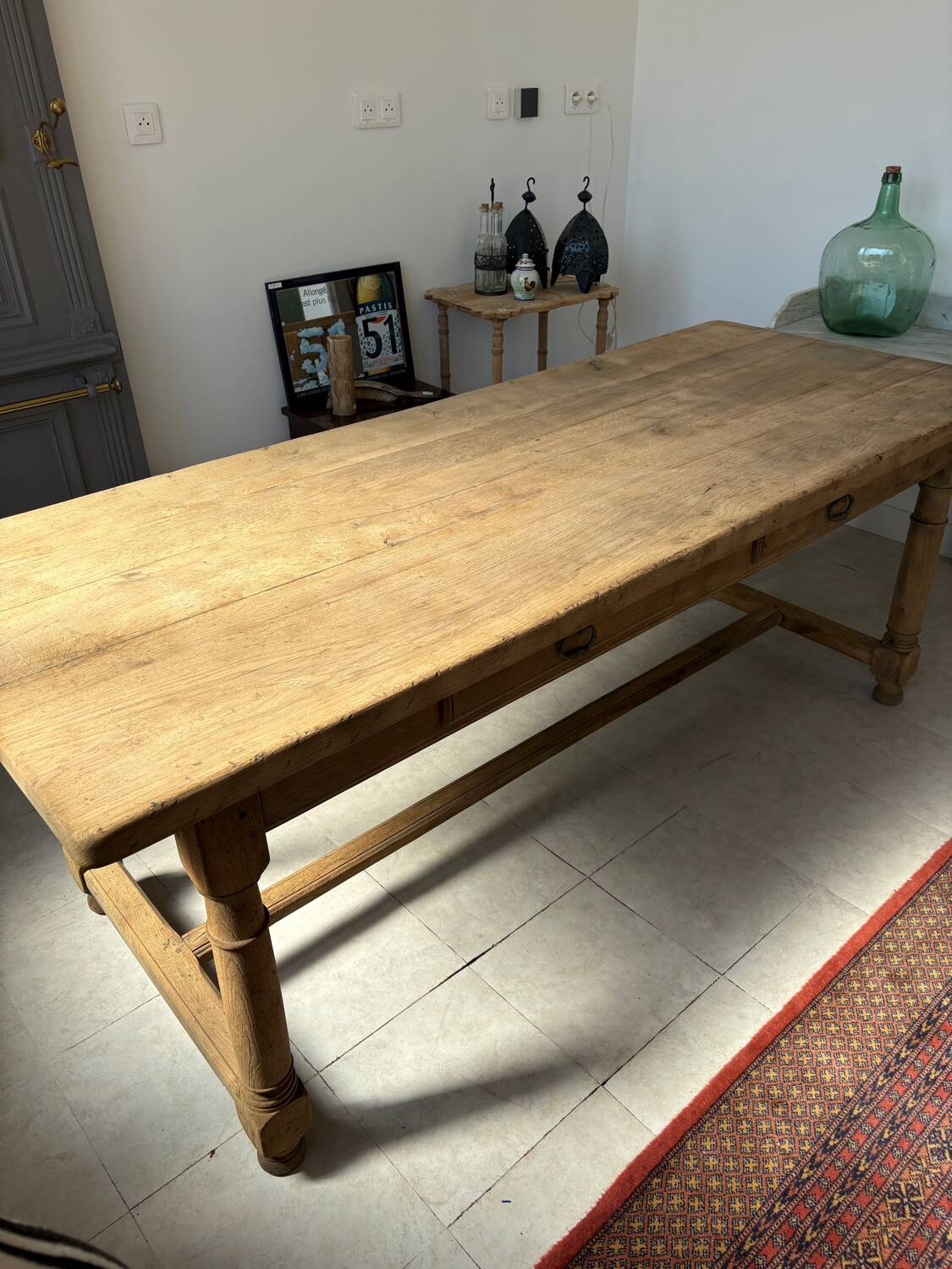 Table de ferme en chêne massif aerogommé