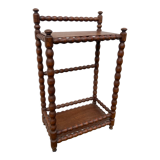 Vintage rectangular turned wooden bedside table