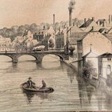 Framed drawing, 19th century, La Sambre