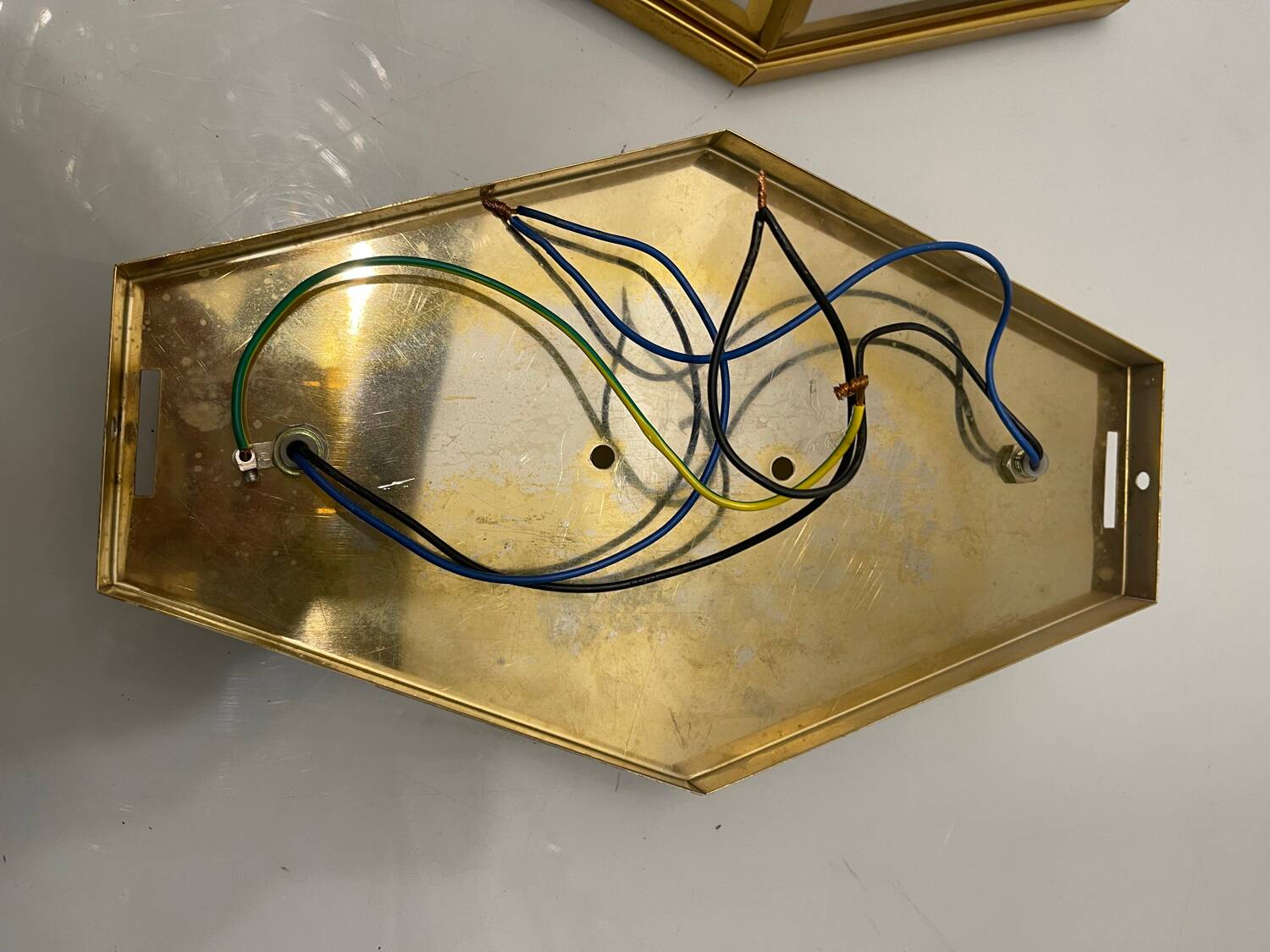 Brass Glass Sconces Set of 2 1970’s