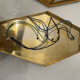 Brass Glass Sconces Set of 2 1970’s