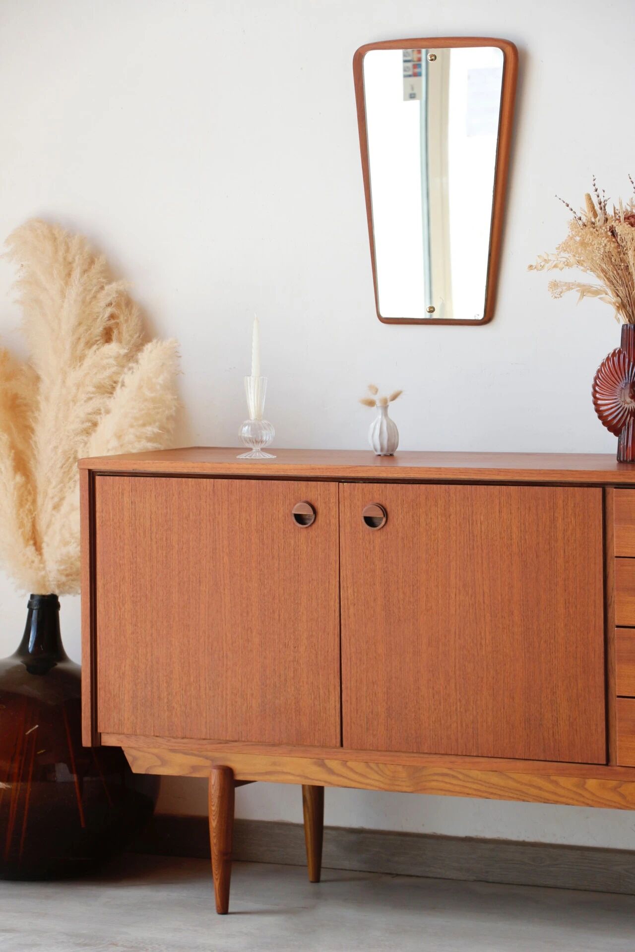 Vintage Scandinavian teak sideboard (220 cm)