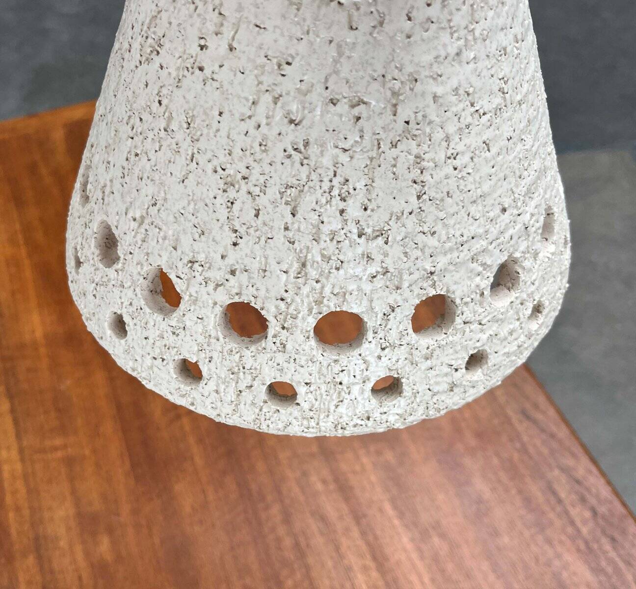 White ceramic pendant lamp in mid-century modern Danish style, 1960s.