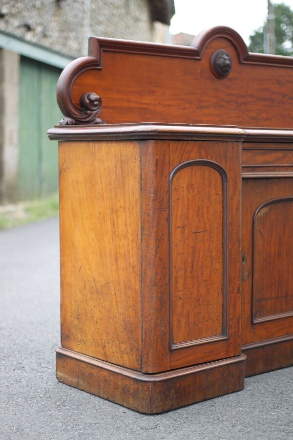 Meuble bois d'acajou ancien, meuble comptoir anglais, serviteur anglais, meuble buffet
