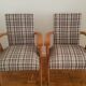 Pair of solid oak armchairs, 1950s.