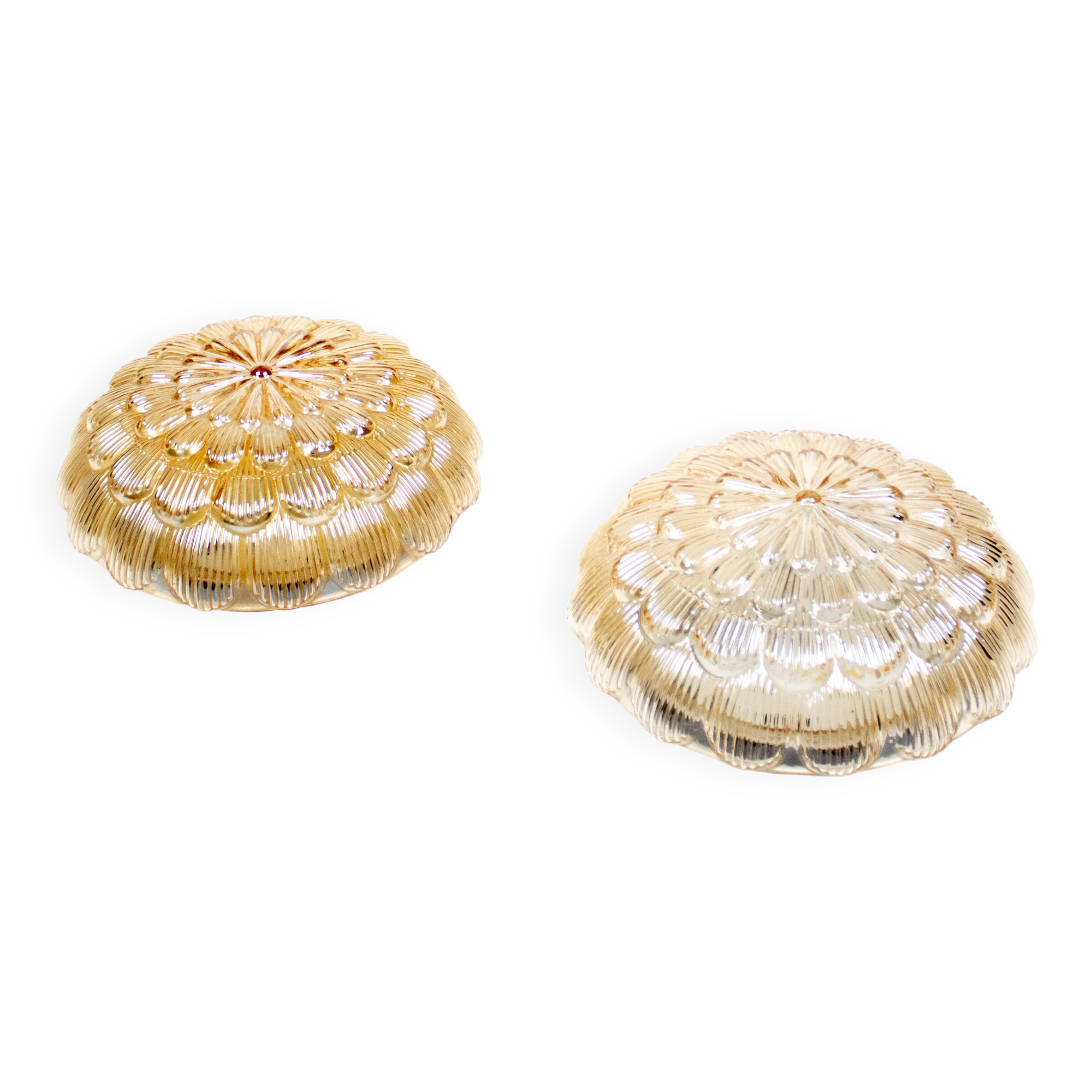 Pair of smoked glass ceiling lights