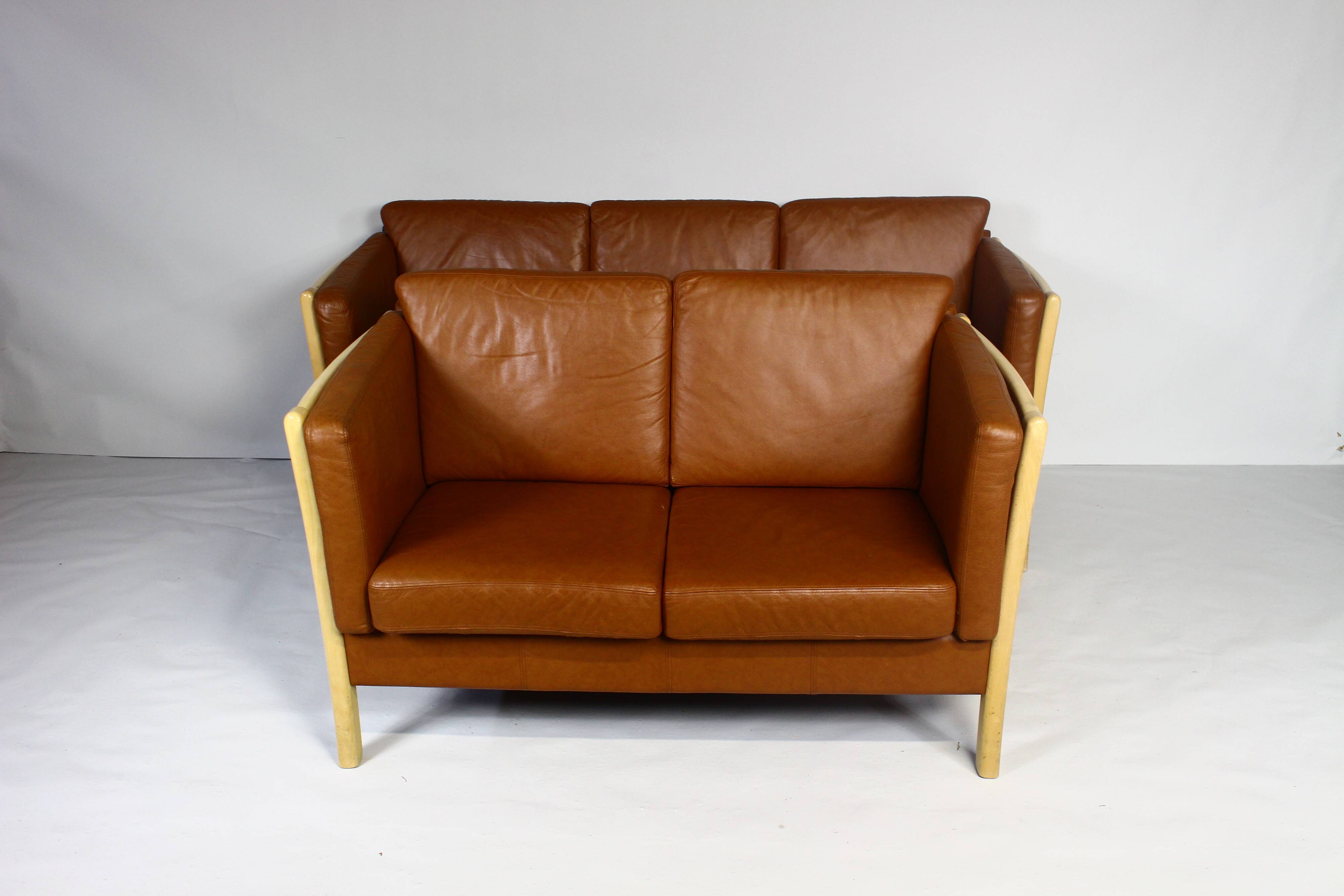 Brown Leather 2 Seater Sofa