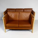 Brown Leather 2 Seater Sofa