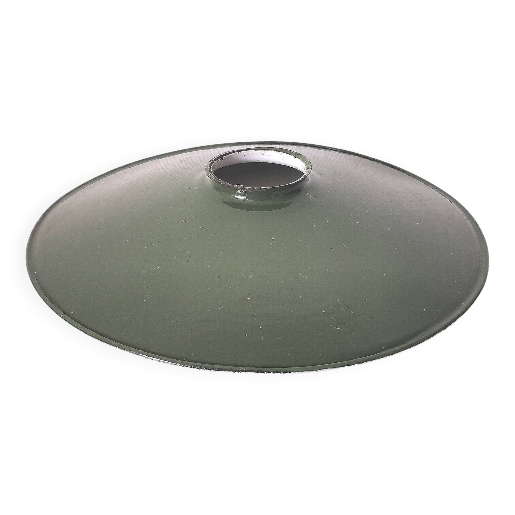 enamelled metal lampshade, dark green industrial decor