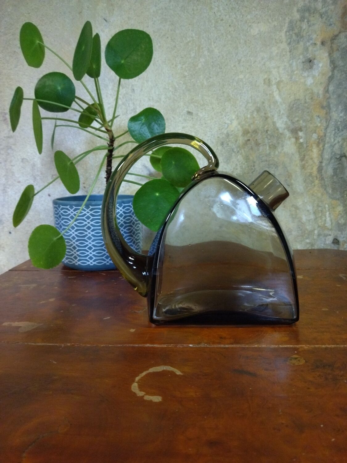 Original vintage carafe in smoked glass