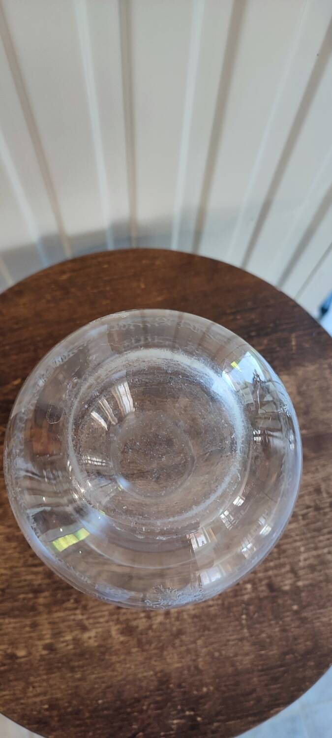 Vintage silkscreened glass carafes