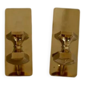 Pair of swedish brass sconces by gusum 1991