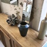Blue duck speckled ceramic vase