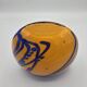 La rochère – vase boule en verre orange et bleu, vers 1970 – h. 13 cm