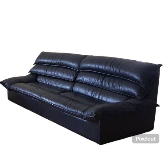 Vintage leather canapé by Bernard Massot