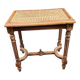 Wooden and cane bench