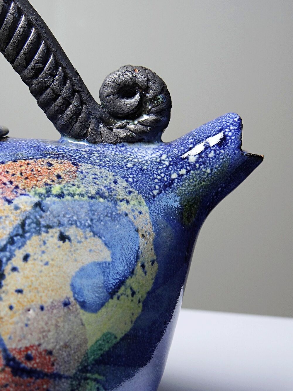 Terracotta teapot, US studio, 1950-1970 era, David Constantine White.