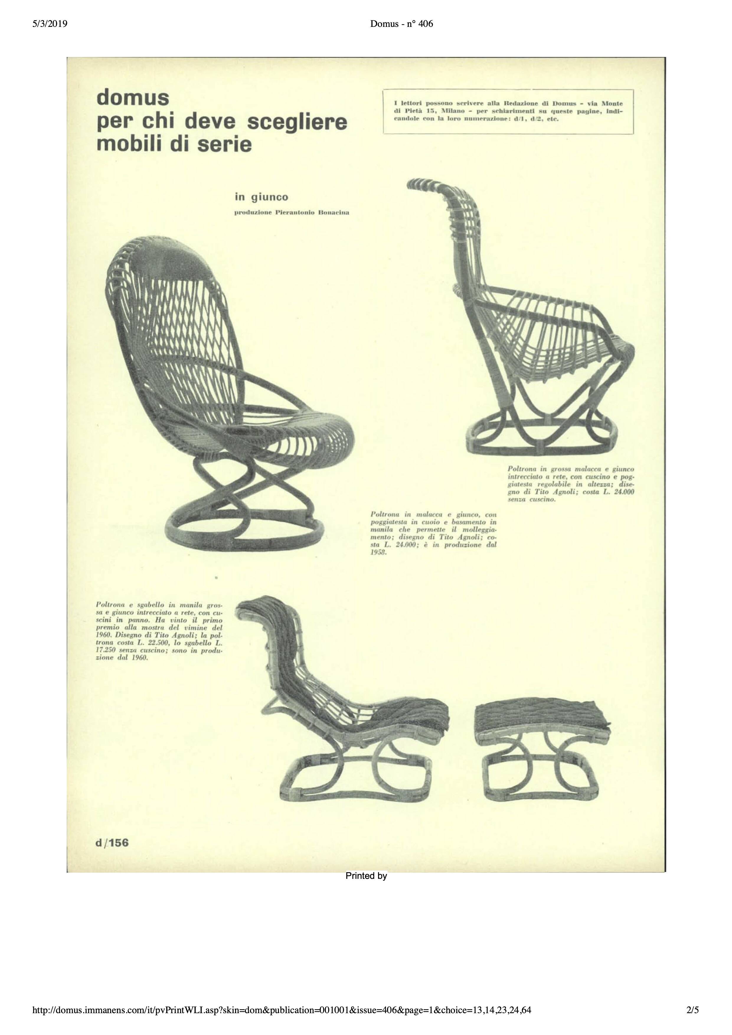 Rattan and woven cane armchair, 1960s