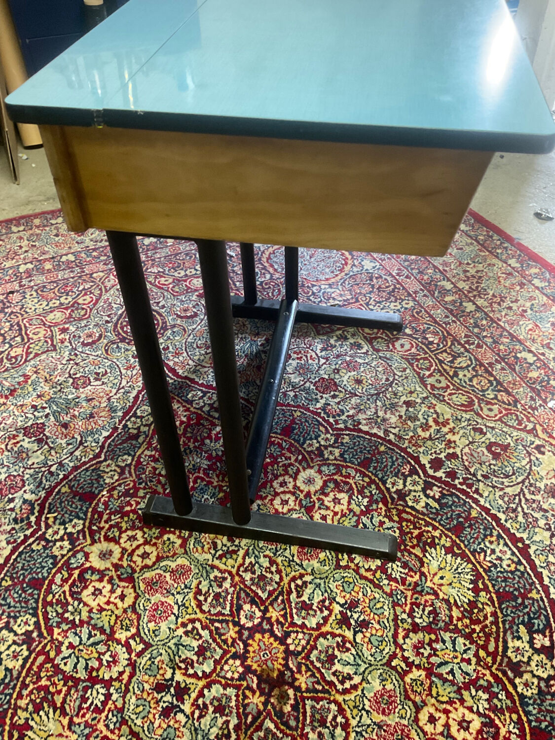 School desk blue formica desk from the 60s-70s