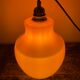 Vintage electrified orange suspension lamp with new