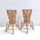 Pair of Postmodern Italian Round Bamboo Stools in the style of Agnoli