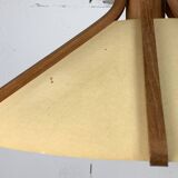 Midcentury teak and perkament pendant by Temde Leuchten, 1970s