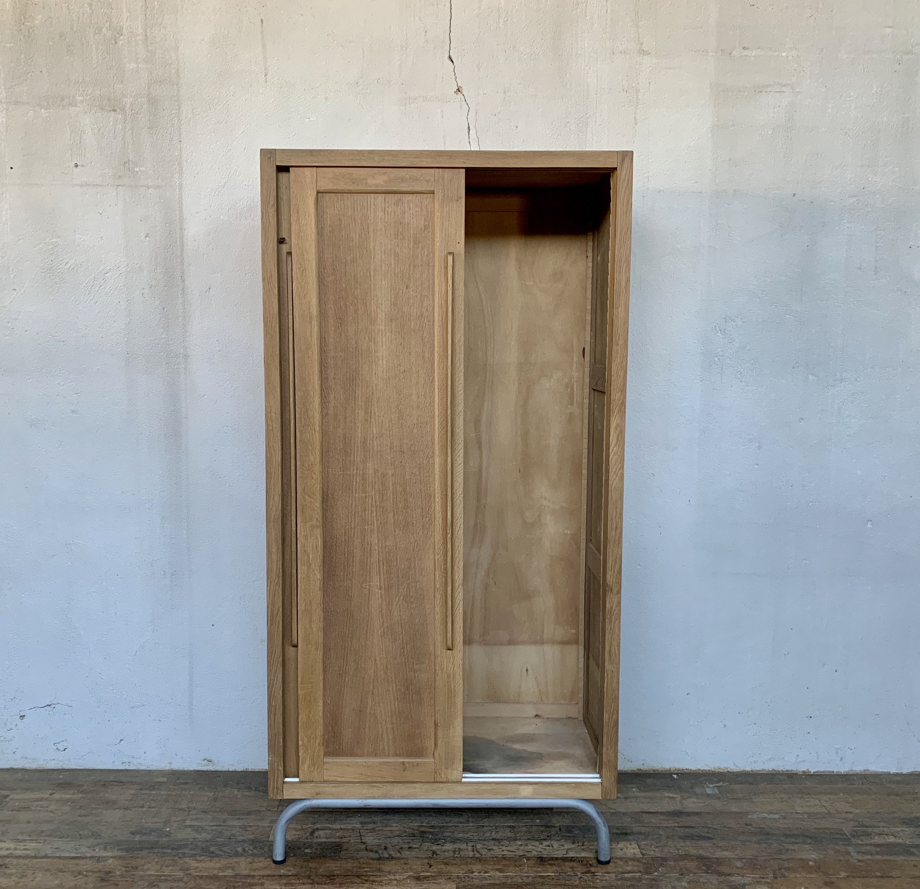 Vintage Parisian school cabinet tubular feet year 1950