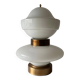 Large table lamp or floor lamp in opal glass and brass body, 1960s, Italy.