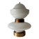 Large table lamp or floor lamp in opal glass and brass body, 1960s, Italy.