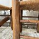 Set of 4 oak and straw chairs Dudouyt 1940