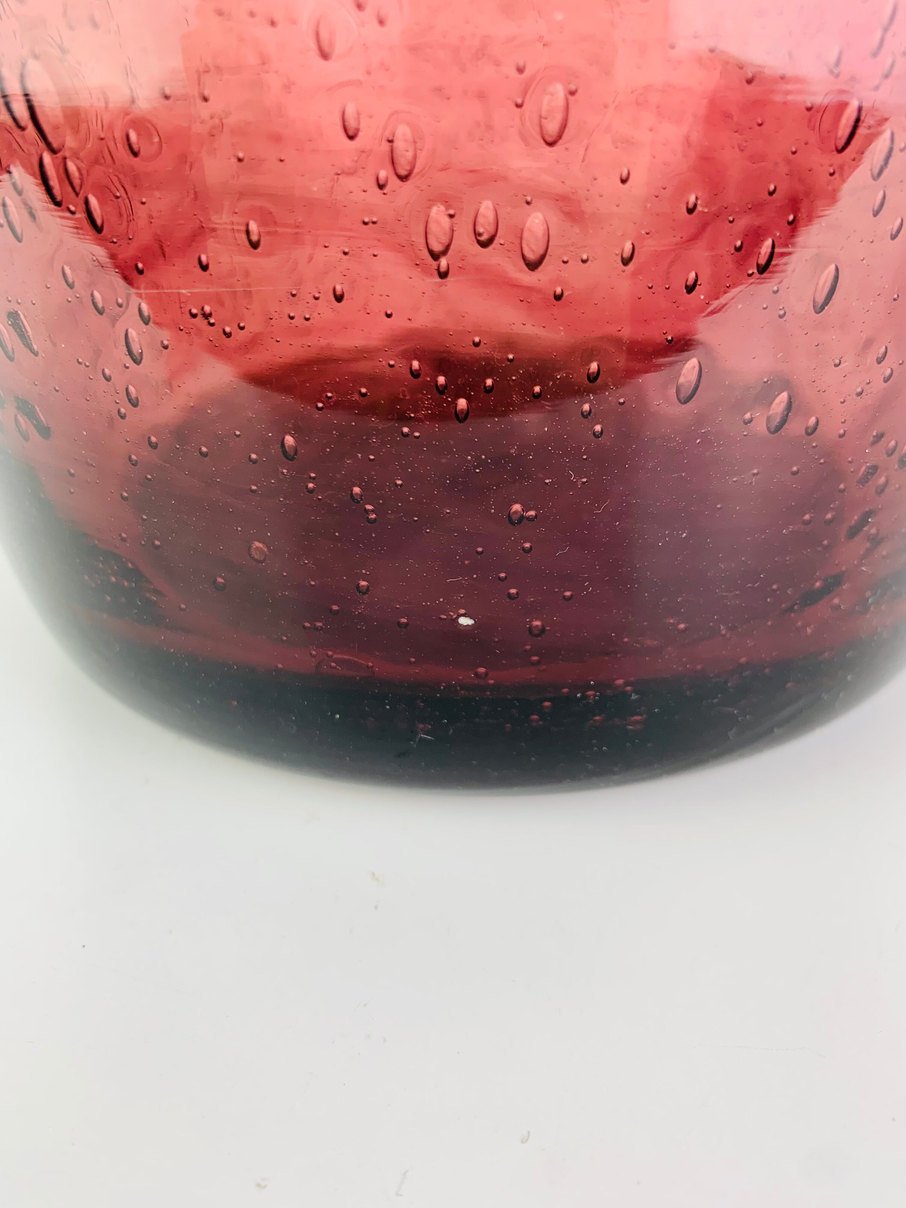 Seau à champagne XL verre bullé de Biot, violet