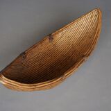 A large 1970s Rattan Basket in the manner of Gabriella Crespi