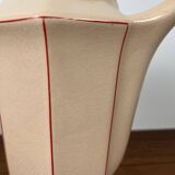 Digoin-Sarrguemines Art Deco pink and red coffee/tea set