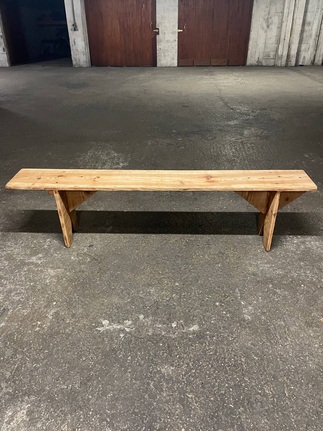 Solid wood bench