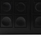 Blackened oak buffet with geometric doors 1970