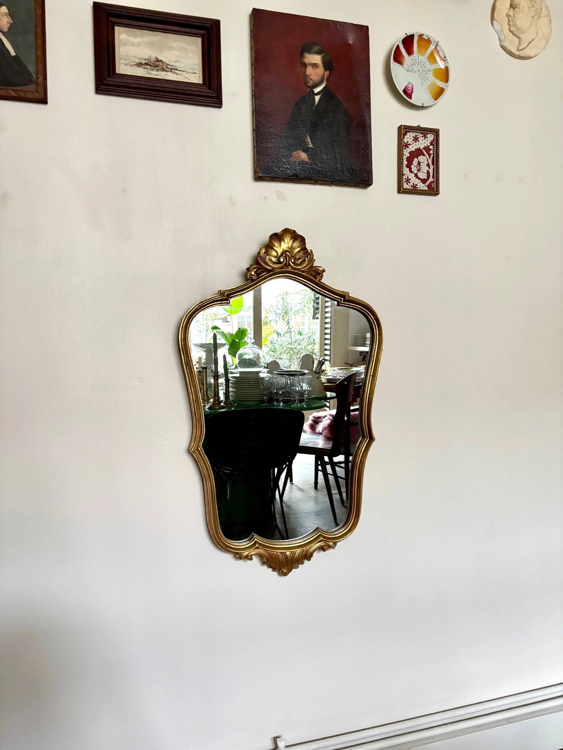 Classic gold shell mirror