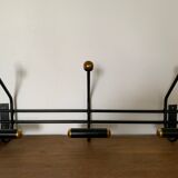 Vintage 1960s wall-covering gold and black metal