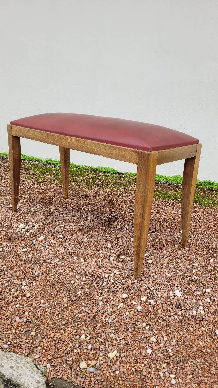 Art Deco piano stool bench in original Skai.