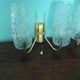 Wall lamps double lighting, with drawer, gilded metal, lampshade in worked glass - 1970