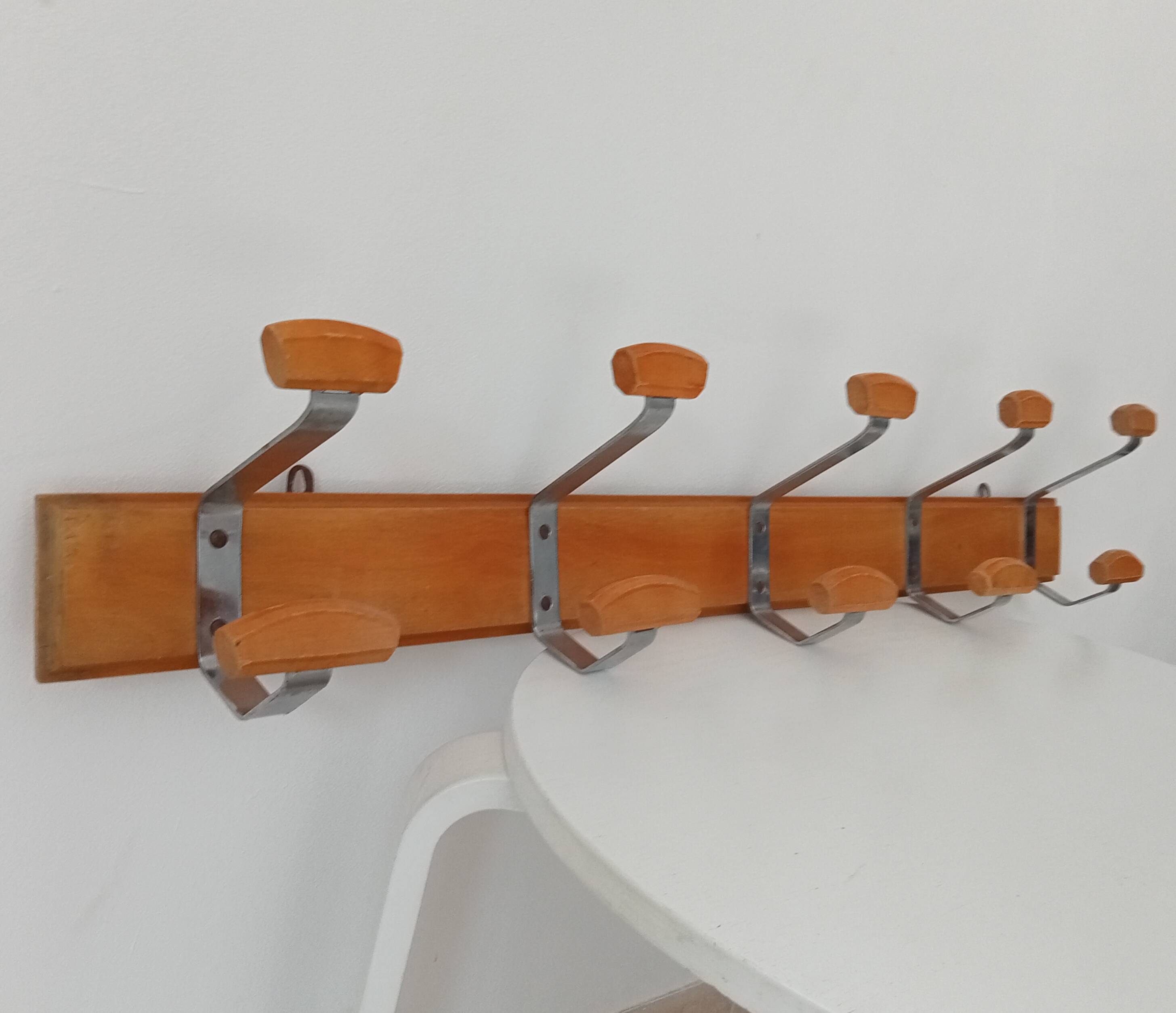 Vintage wall coat rack from the 60s/70s