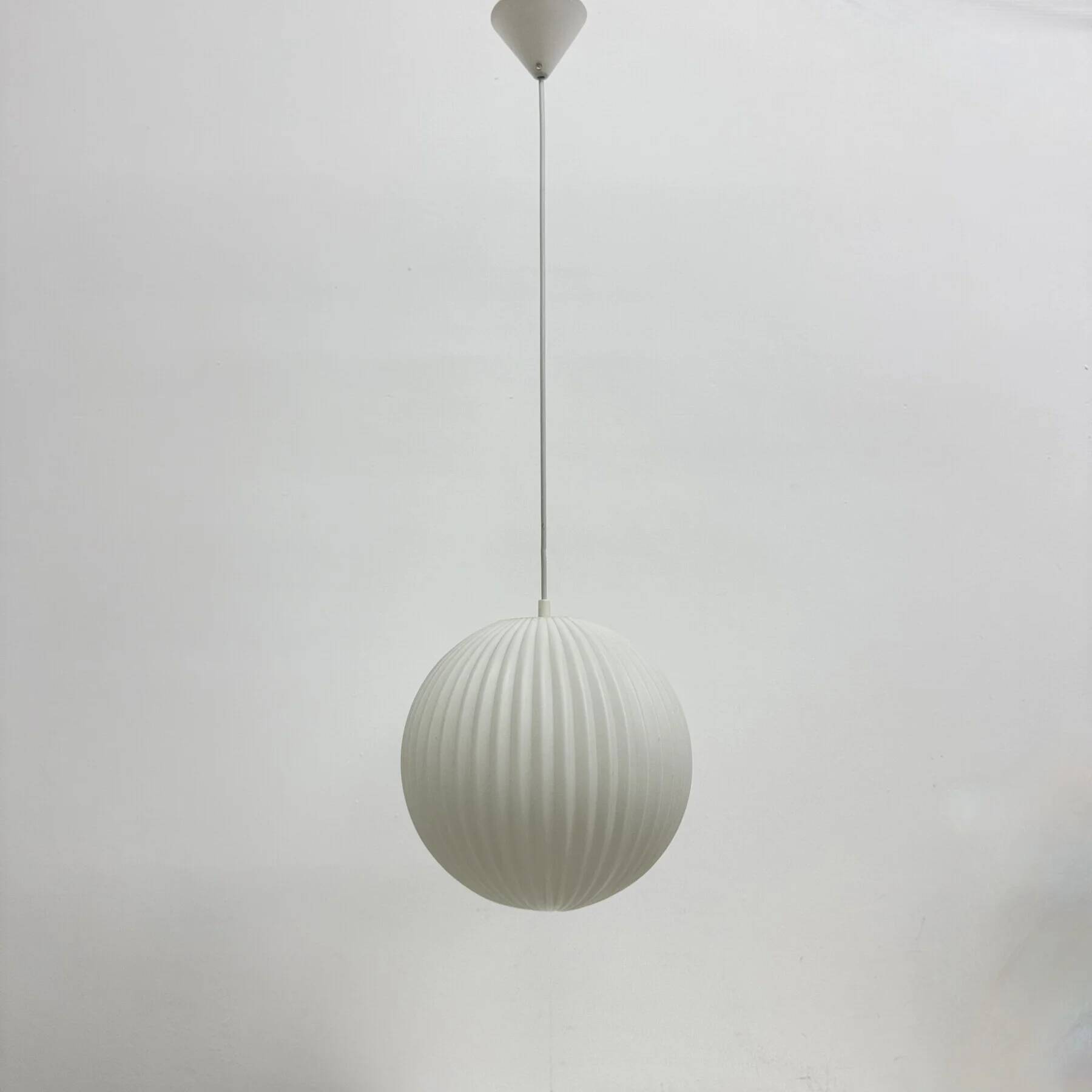 Rare Louis Kalff for Philips opaline glass pendant light, 1960s