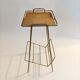 Magazine holder table in gold metal 1950 vintage