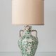 Spanish Revival Ceramic Table Lamp Pair from Granada, New Linen Lampshades
