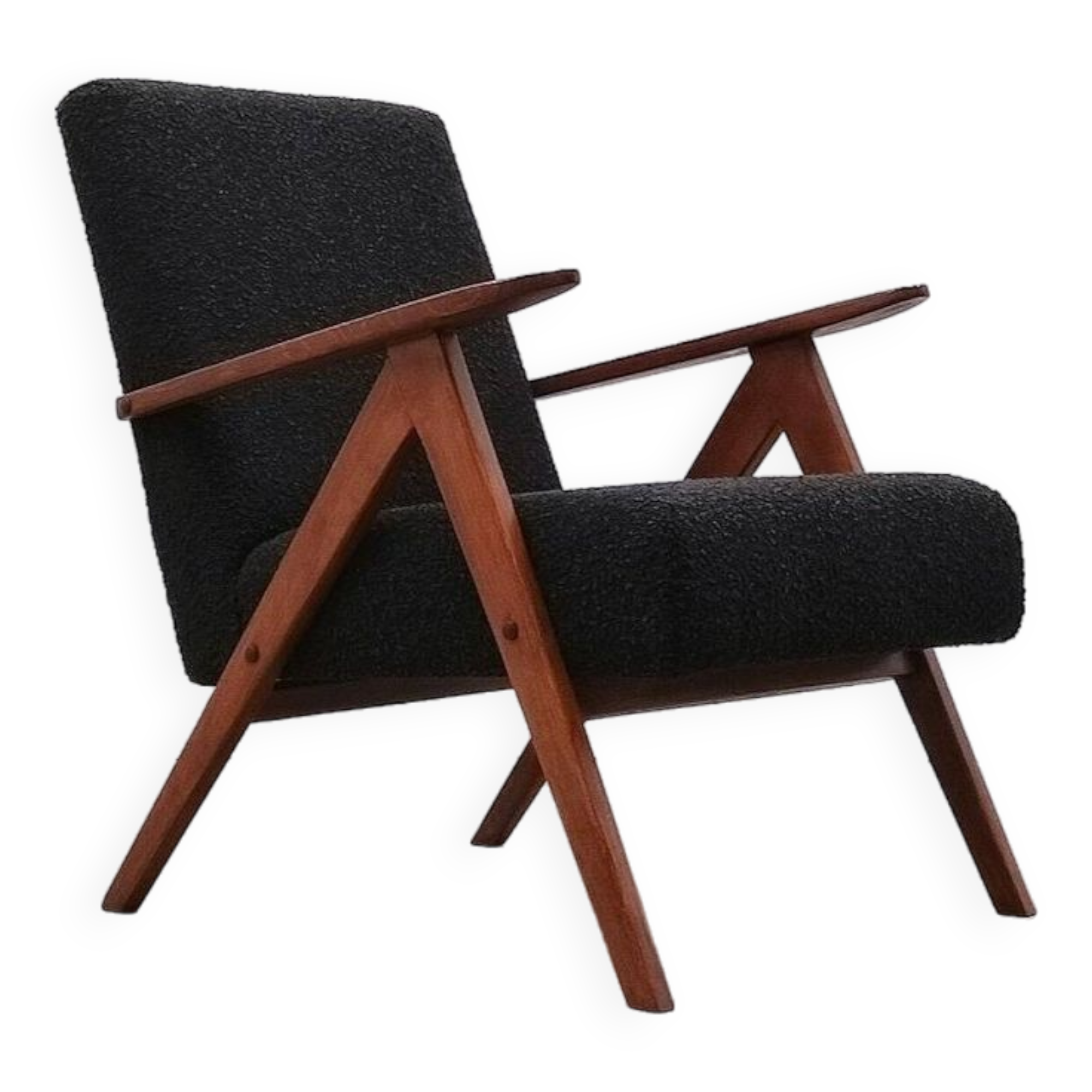 Mid-Century Easy Chair, Model B 310 Var, in Black Shield