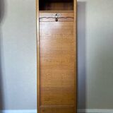 Vintage wooden curtain column storage unit